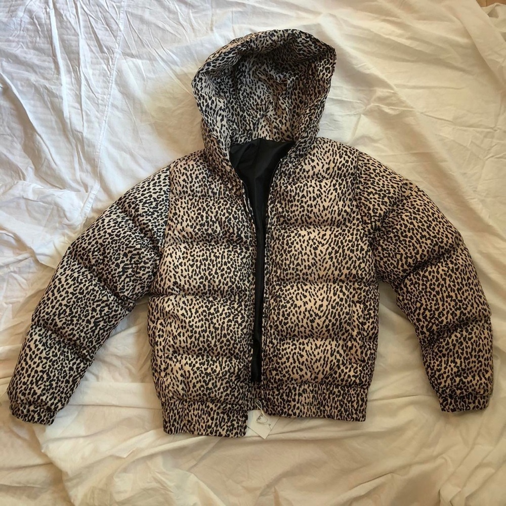 XS Adika cheetah print puffer jacket